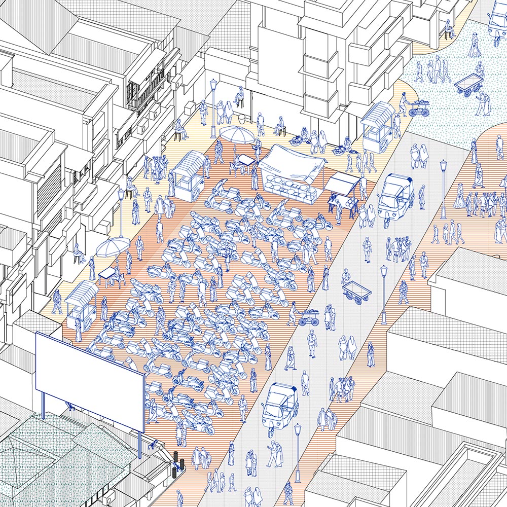 Research and design on flexible Public urban space: Manekchowk precinct, 2023